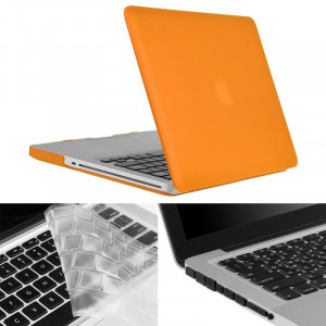 ENKAY pour Macbook Pro 15,4 pouces (Version US) / A1286 Hat-Prince 3 en 1 Coque de protection en plastique dur givré avec clavier de protection et prise de poussière de port (Orange) SE909E1789-20