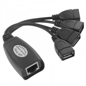 USB 2.0 CAT5 / CAT5E / CAT6 RJ45 à 4 USB prolongateur Ethernet LAN extension câble répéteur adaptateur SU00861057-20