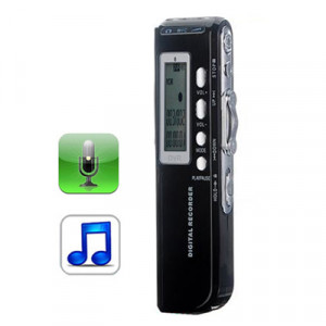 Enregistreur vocal numérique de 8 Go Lecteur MP3 Dictaphone, enregistrement téléphonique de soutien, fonction VOX, alimentation: 2 piles AAA (noir) SH103A1962-20