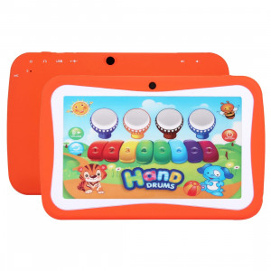 Tablet PC pour enfants, 7.0 pouces, 512 Mo + 8 Go, Android 5.1 RK3126 Quad Core 1.3GHz, WiFi, carte TF jusqu'à 32 Go, double caméra (Orange) ST368E12-20