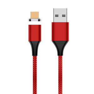 M11 5A USB à micro USB nylon tressé câble de données magnétique, longueur de câble: 2m (rouge) SH821R71-20