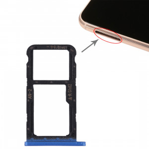 Bac Carte SIM + Bac Carte SIM / Carte Micro SD pour Huawei P20 Lite / Nova 3e (Bleu) SH500L1906-20