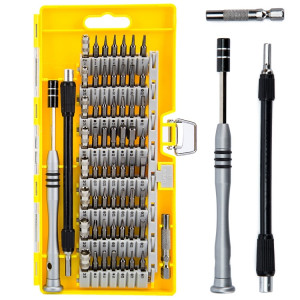 Kit d'outils de réparation d'embout de tournevis de précision en acier à outils S2 60 en 1 (jaune) SH464Y620-20