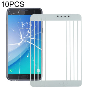 Pour Samsung Galaxy C7 Pro / C701 10pcs Lentille en verre extérieure de l'écran avant (Blanc) SH56WL1541-20