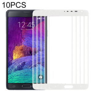 Pour Samsung Galaxy Note 4 / N910 10pcs Lentille en verre extérieure de l'écran avant (Blanc) SH572W977-20