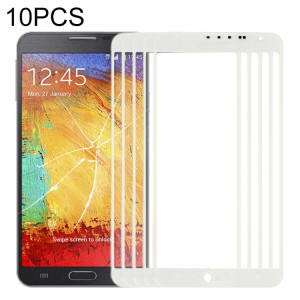Pour Samsung Galaxy Note 3 Neo / N7505 10pcs Lentille en verre extérieure de l'écran avant (Blanc) SH576W88-20