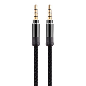 Câble audio AUX Jack 3,5 mm mâle à mâle stéréo de voiture plaqué or pour appareils numériques standard AUX 3,5 mm, longueur: 1,5 m (noir) SH602H873-20