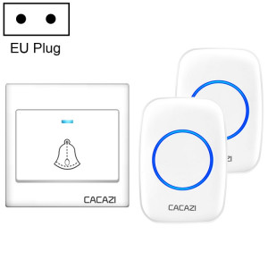 CACAZI H10 1 pour 2 sonnette de musique sans fil pour la maison sans batterie, prise : prise UE (blanc) SC002A1906-20