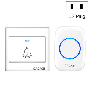 CACAZI H10 1 pour 1 sonnette intelligente sans fil sans batterie, prise : prise US (blanc) SC501A441-20