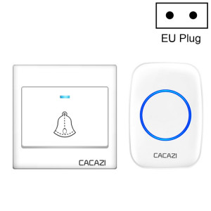 CACAZI H10 1 pour 1 sonnette intelligente sans fil sans batterie, prise : prise UE (blanc) SC502A1540-20