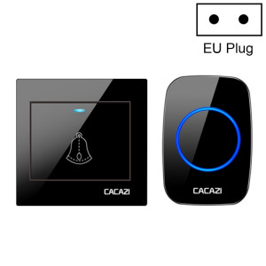 CACAZI H10 1 pour 1 sonnette intelligente sans fil sans batterie, prise : prise UE (noir) SC502B1855-20