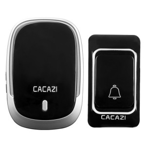 CACAZI Smart Etanche Musique Sans Fil Sonnette Multifonctionnel Téléavertisseur, Taille: EU Plug (Noir) SC102A979-20