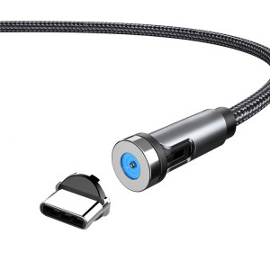 Fil magnétique rotatif CC56 Dust Plug, longueur du câble : 1 m, style : tête de type C/USB-C (noir). SH102A1748-20