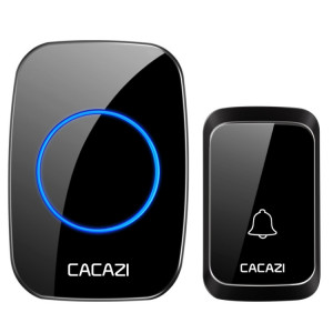 CACAZI A06-DC 1 à 1 Type de batterie Smart Home Sonnette de musique étanche sans fil (Noir) SC101A1172-20