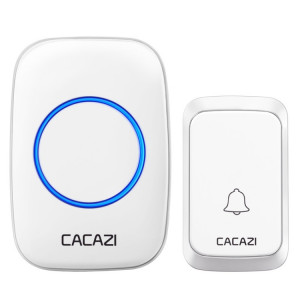 CACAZI A06-DC 1 à 1 Type de batterie Smart Home Sonnette de musique étanche sans fil (Blanc) SC101B733-20