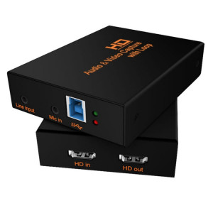 Z28 Professional HDMI Femelle + Micro + Entrée Ligne vers HDMI Femelle USB 3.0 Boîte de Capture Audio Vidéo (Noir) SH8425496-20