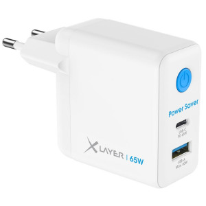 Xlayer 65W Power Saver USB Typ C av.fonction arrêt-courant blanc 766432-20