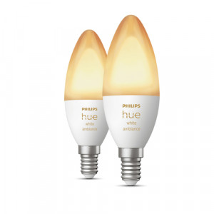 Philips Hue 2 lampes LED E14 5,2W 470lm White Ambiance 773173-20
