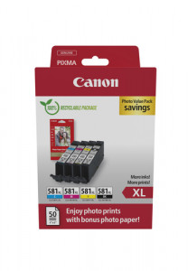 Canon CLI-581XL BK/C/M/Y Photo Value Pack 829684-20