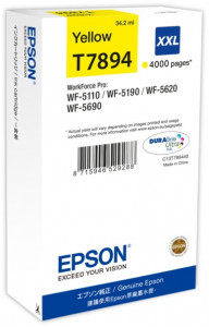 Epson T7894 Encre Jaune XXL pour WF-5110/WF-5190/WF-5620/WF-5690 ENCEPS0344-20