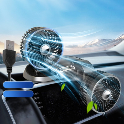 F622 Ventilateur de refroidissement électrique à double tête rotative et pliable pour voiture, style : USB universel SH09011580-20