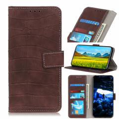 Texture de crocodile Table à bascule horizontale avec support et portefeuille et portefeuille pour iPhone 13 Pro (Brown)