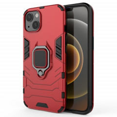 Cas de protection PC + TPU antichoc avec porte-bague magnétique pour iPhone 13 (rouge)