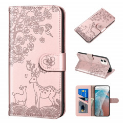 Cas de gaufrage SIKA Pattern Horizontal Flip PU Coque en cuir PU avec support et carte de portefeuille et cadre de portefeuille et photo pour iPhone 13 Pro (Rose Gold)
