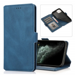 Fermoir magnétique rétro Fermoir à fermeture horizontale Horizontal Toam Coating avec porte-cartes et cadre photo et portefeuille pour iPhone 13 Pro (bleu marine)