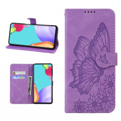 Tapis de peau de peau rétro Saisir les papillons Horizontal Horizontal Flip Coating Heolth & Card Slots & Portefeuille pour iPhone 13 PRO (Violet)