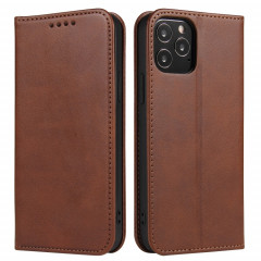 Texture de mollet Horizontal Horizontal Horizontal Boîtier avec porte-cartes et portefeuille pour iPhone 13 Pro (Brown)