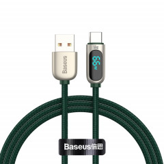 BASEUS CASX020006 66W USB à USB-C / Type-C Données numériques Câble de chargement rapide, Longueur du câble: 1M (vert foncé)
