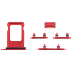 Plateau de carte SIM + plateau de carte SIM + clés latérales pour iPhone 13 (rouge)
