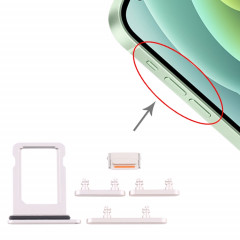 Plateau de la carte SIM + touches latérales pour iPhone 12 Mini (blanc)
