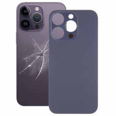 Couvercle de batterie arrière en verre pour grand trou de caméra de remplacement facile pour iPhone 14 Pro (violet)