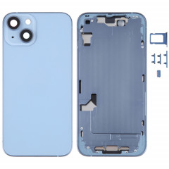 Coque arrière de batterie pour iPhone 14 avec cadre central/touches latérales (bleu)