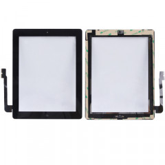 (Bouton du contrôleur + bouton de la touche d'accueil Câble de membrane de carte PCB + adhésif d'installation de l'écran tactile) Panneau tactile pour nouvel iPad (iPad 3) (noir)