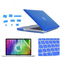 ENKAY pour MacBook Pro 13,3 pouces (US Version) / A1278 4 en 1 Crystal Hard Shell Housse de protection en plastique avec protecteur d'écran et clavier de protection et bouchons anti-poussière (bleu foncé)