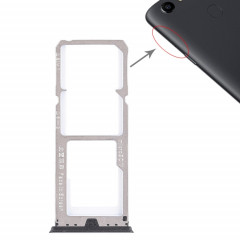 Pour OPPO A73 / F5 2 x plateau de carte SIM + plateau de carte Micro SD (noir)