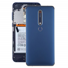 Cache arrière de la batterie avec lentille de l'appareil photo et touches latérales et capteur d'empreintes digitales pour Nokia 6.1 / 6 (2018) / 6 (2e génération) (bleu)