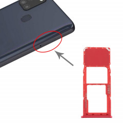 Pour Samsung Galaxy A21s Plateau de carte SIM + Plateau de carte Micro SD (Rouge)