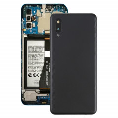 Coque arrière de batterie pour Samsung Galaxy A02 avec cache d'objectif d'appareil photo (noir)