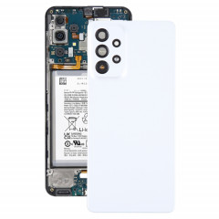 Pour Samsung Galaxy A73 5G SM-A736B Coque arrière de batterie d'origine avec cache d'objectif d'appareil photo (blanc)