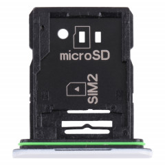 Plateau de carte SIM d'origine + plateau de carte SIM / plateau de carte micro SD pour Sony Xperia 10 III (blanc)