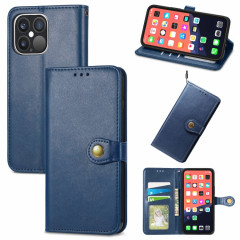 Pour iPhone 13 PRO Color Color Coat Buckle Boor Coffre-Téléphone avec lanière et cadre photo Slot & Card Slot & Wallet & Stand Fonction (bleu)