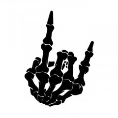 Motif de doigt de crâne de doigt de PCS QYPF 10 décoration de vinyle, taille: 15x9cm (noir)