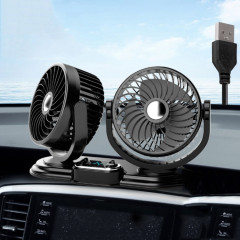 F621 Tourne-disque rotatif pour voiture Ventilateur silencieux à double tête pour voiture, modèle : USB