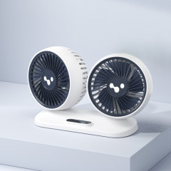 Ventilateur de voiture 12v/24v interface USB puissant ventilateur électrique à double tête (blanc nacré)