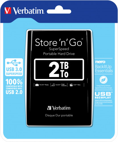 Verbatim Store n Go 2,5 2TB USB 3.0 noir 53177 857472-07