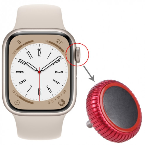 Remplacement de l'écrou de la couronne de montre pour Apple Watch Series 8 (LTE) (rouge) SH528R1287-05